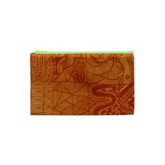 Burnt Amber Orange Brown Abstract Cosmetic Bag (xs) by Amaryn4rt