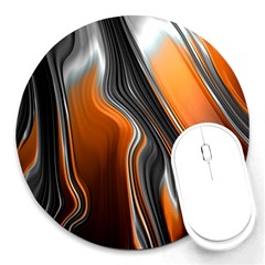 Fractal Structure Mathematics Round Mousepads by Amaryn4rt