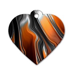 Fractal Structure Mathematics Dog Tag Heart (two Sides) by Amaryn4rt