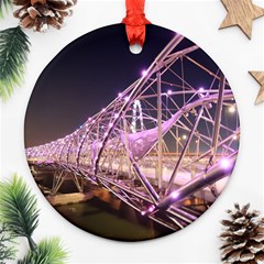 Helixbridge Bridge Lights Night Ornament (round)  by Amaryn4rt