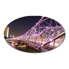 Helixbridge Bridge Lights Night Oval Magnet by Amaryn4rt