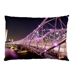 Helixbridge Bridge Lights Night Pillow Case (two Sides) by Amaryn4rt