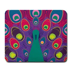 Peacock Bird Animal Feathers Large Mousepads by Amaryn4rt