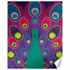 Peacock Bird Animal Feathers Canvas 11  X 14   by Amaryn4rt