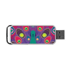 Peacock Bird Animal Feathers Portable Usb Flash (two Sides) by Amaryn4rt