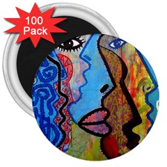 Graffiti Wall Color Artistic 3  Magnets (100 Pack)