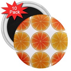 Orange Discs Orange Slices Fruit 3  Magnets (10 Pack)  by Amaryn4rt