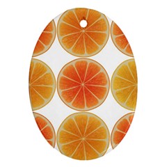 Orange Discs Orange Slices Fruit Oval Ornament (two Sides)