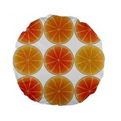 Orange Discs Orange Slices Fruit Standard 15  Premium Flano Round Cushions by Amaryn4rt