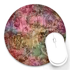 Texture Background Spring Colorful Round Mousepads