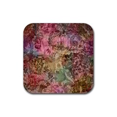 Texture Background Spring Colorful Rubber Coaster (Square) 