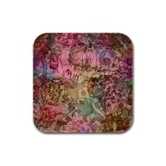 Texture Background Spring Colorful Rubber Square Coaster (4 pack) 