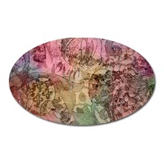 Texture Background Spring Colorful Oval Magnet