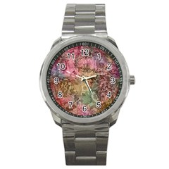 Texture Background Spring Colorful Sport Metal Watch