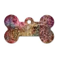 Texture Background Spring Colorful Dog Tag Bone (One Side)