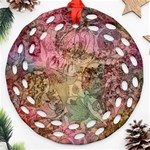 Texture Background Spring Colorful Round Filigree Ornament (2Side) Back