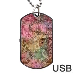 Texture Background Spring Colorful Dog Tag USB Flash (Two Sides) 