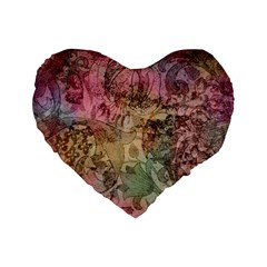 Texture Background Spring Colorful Standard 16  Premium Flano Heart Shape Cushions