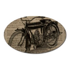 Vintage Collage Motorcycle Indian Oval Magnet by Amaryn4rt