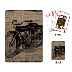 Vintage Collage Motorcycle Indian Playing Card by Amaryn4rt