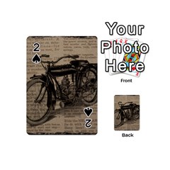 Vintage Collage Motorcycle Indian Playing Cards 54 (mini)  by Amaryn4rt