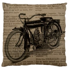 Vintage Collage Motorcycle Indian Large Cushion Case (two Sides) by Amaryn4rt