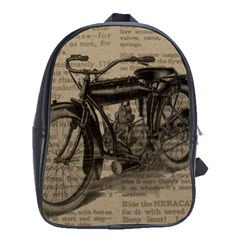 Vintage Collage Motorcycle Indian School Bags (xl)  by Amaryn4rt