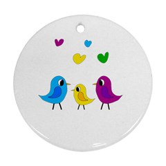 Bird Family Ornament (round)  by Valentinaart