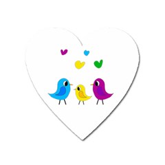 Bird Family Heart Magnet by Valentinaart