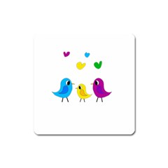 Bird Family Square Magnet by Valentinaart