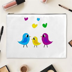 Bird Family Cosmetic Bag (xl) by Valentinaart