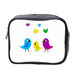 Bird Family Mini Toiletries Bag 2-side by Valentinaart