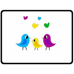 Bird Family Fleece Blanket (large)  by Valentinaart