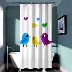 Bird Family Shower Curtain 36  X 72  (stall)  by Valentinaart