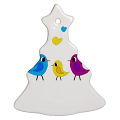 Bird Family Christmas Tree Ornament (2 Sides) by Valentinaart