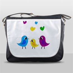 Bird Family Messenger Bags by Valentinaart