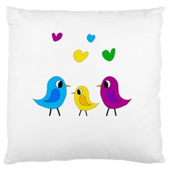 Bird Family Large Cushion Case (one Side) by Valentinaart