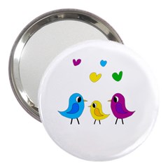 Bird Family 3  Handbag Mirrors by Valentinaart