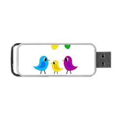 Bird Family Portable Usb Flash (two Sides) by Valentinaart