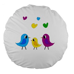 Bird Family Large 18  Premium Round Cushions by Valentinaart