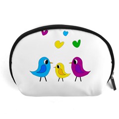 Bird Family Accessory Pouches (large)  by Valentinaart