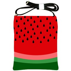 Watermelon  Shoulder Sling Bags by Valentinaart