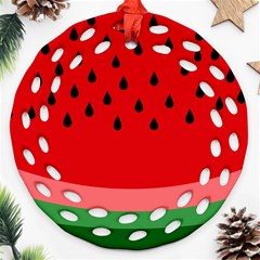 Watermelon  Ornament (round Filigree)  by Valentinaart