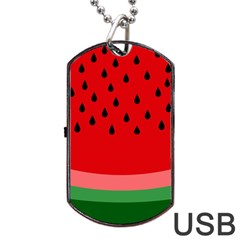 Watermelon  Dog Tag Usb Flash (two Sides)  by Valentinaart