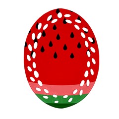 Watermelon  Oval Filigree Ornament (2-side)  by Valentinaart