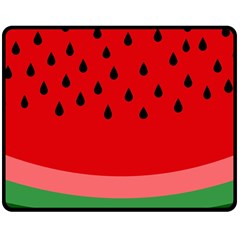 Watermelon  Double Sided Fleece Blanket (medium)  by Valentinaart