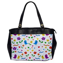 Cute Birds And Flowers Pattern Office Handbags by Valentinaart