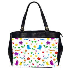 Cute Birds And Flowers Pattern Office Handbags (2 Sides)  by Valentinaart