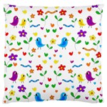 Cute birds and flowers pattern Standard Flano Cushion Case (One Side) Front