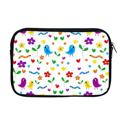 Cute Birds And Flowers Pattern Apple Macbook Pro 17  Zipper Case by Valentinaart